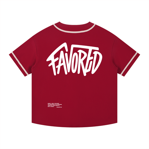 Favored Baseball Jersey - red,Baseball Jersey