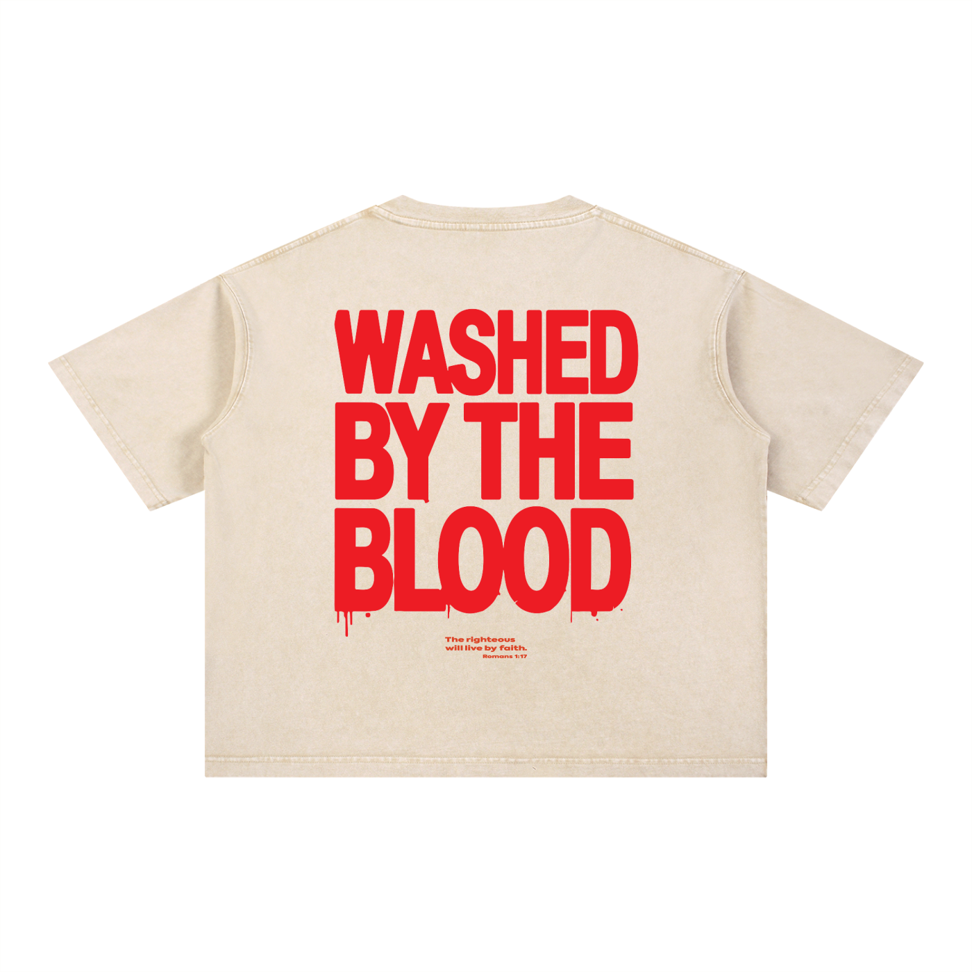 Washed By The Blood Mineral Wash Boxy Cotton T-Shirt