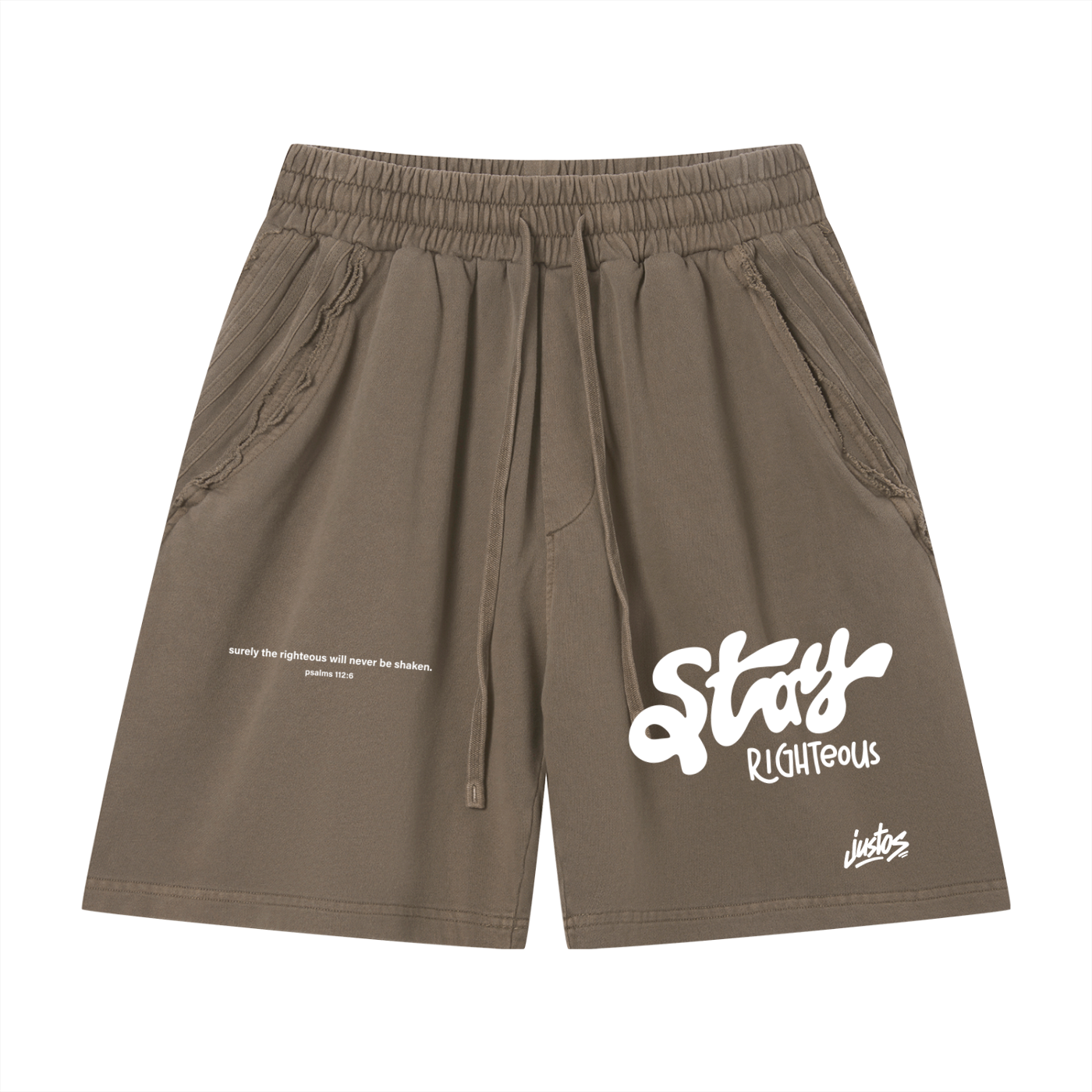 Stay Righteous,Unisex Vintage Wash Raw shorts