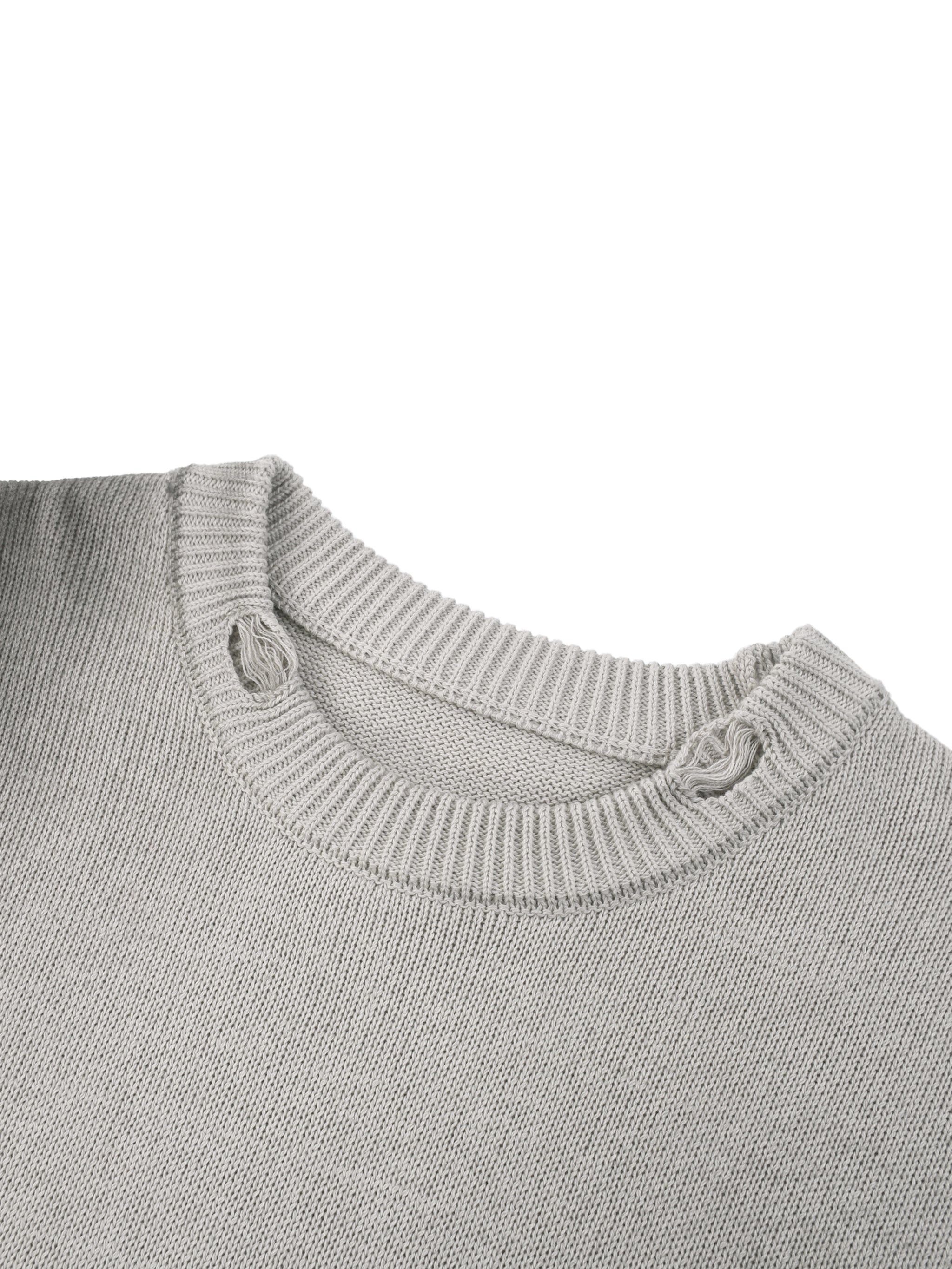 Chosen ByGrace Sun Fade Distressed Ripped Crewneck sweater